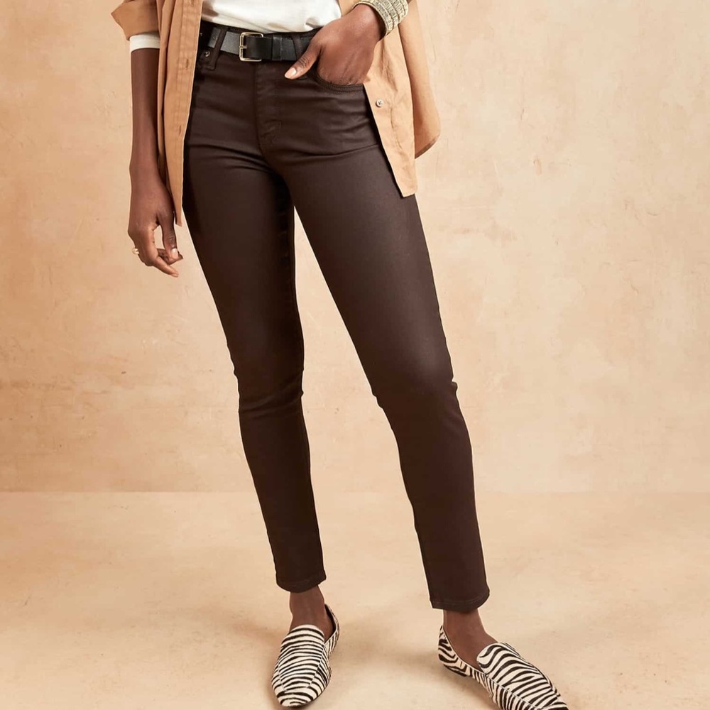 Skinny mid rise mocha jeans!